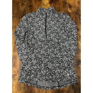 Spyder Active womens Quarter Zip Pullover Black White Marble Fleece Lined medium